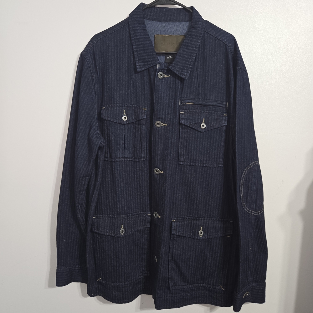 V#16 Vintage SEAN JOHN Men's Size 2XL Navy Blue Jacket 100% Cotton